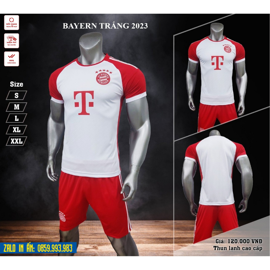 Quần Áo Bóng Đá CLB Bayern Munich Logo Thêu ,Bộ Quần Áo Đá Banh Bayern Đủ Mẫu Thun Lạnh Cao Cấp A16