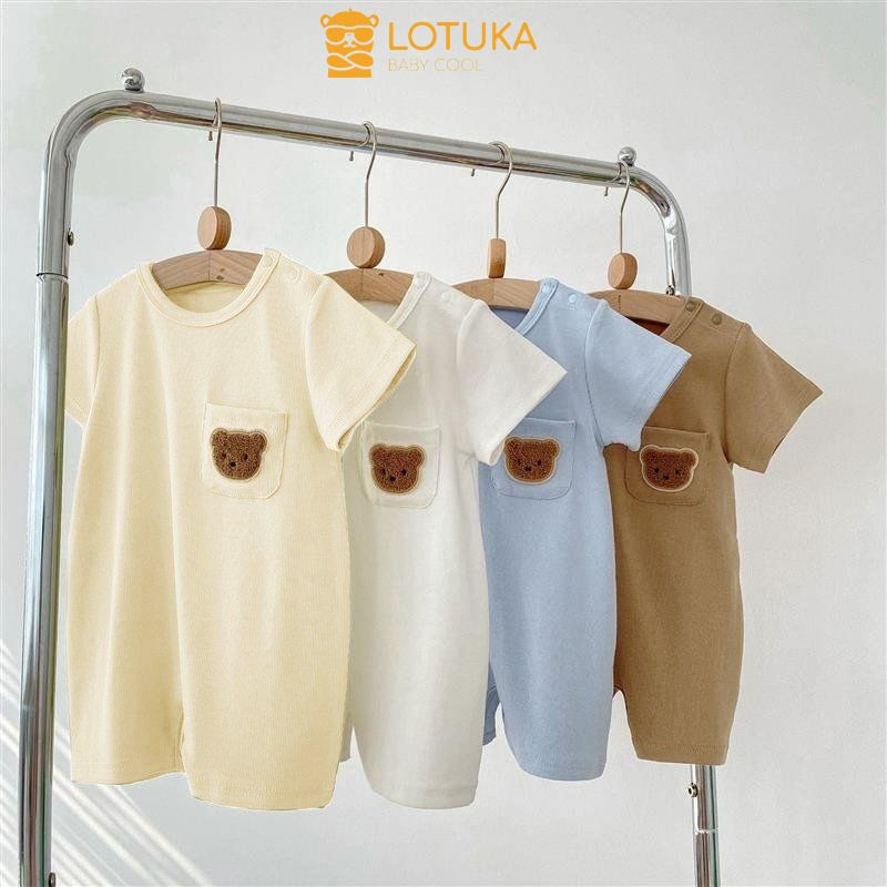 Bộ Body Sát Nách Lotuka Chất Cotton Mềm Mịn Hình Thú Đáng Yêu Cho Bé Sơ Sinh Từ 0-12 Tháng