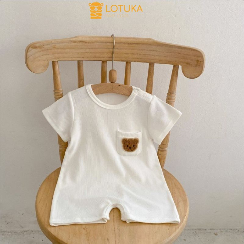 Bộ Body Sát Nách Lotuka Chất Cotton Mềm Mịn Hình Thú Đáng Yêu Cho Bé Sơ Sinh Từ 0-12 Tháng