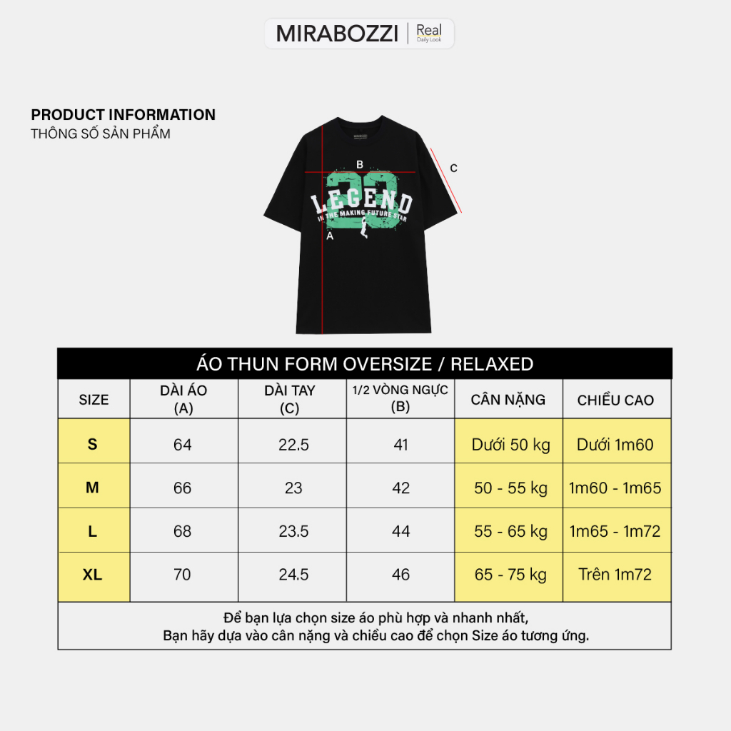 Áo Thun Nam nữ Unisex Form Rộng Tay Lỡ Oversize MIRABOZZI Tee Legend Cotton 100% Local Brand