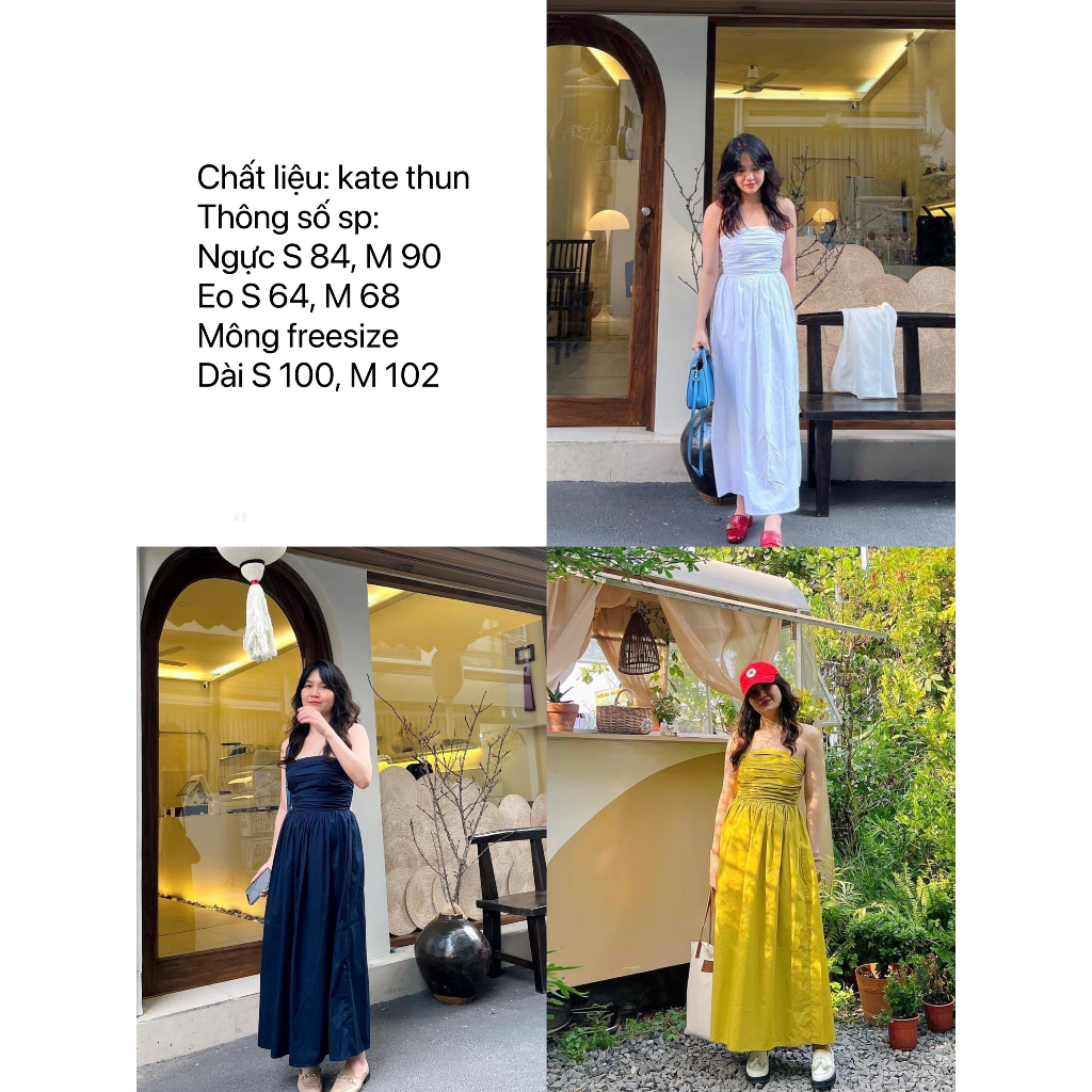 𝗻𝗲𝘄 𝗶𝗻 - Chibi dress  Chiếc đầm maxi thiết kế cúp ngực sang chảnh, nhẹ nhàng, đơn giản, phù hợp với mọi cô nàng