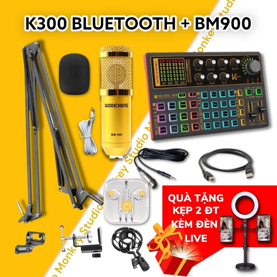 Mic Livestream | Micro thu âm Sound Card K300 & Mic BM900 Hát Livestream Điện Thoại Chuyên Nghiệp, Monkey Studio | BigBuy360 - bigbuy360.vn