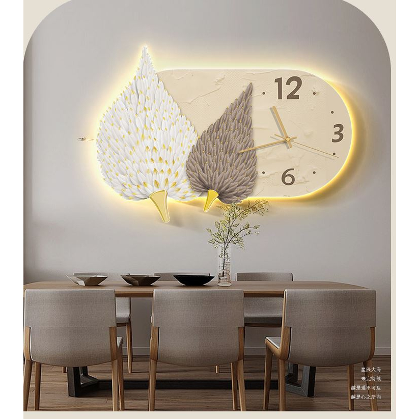 Tranh Hoa treo tường có đèn LED + đồng hồ TườngXinhHome Trang trí phòng ngủ , phòng khách , quà tặng tân gia , spa...