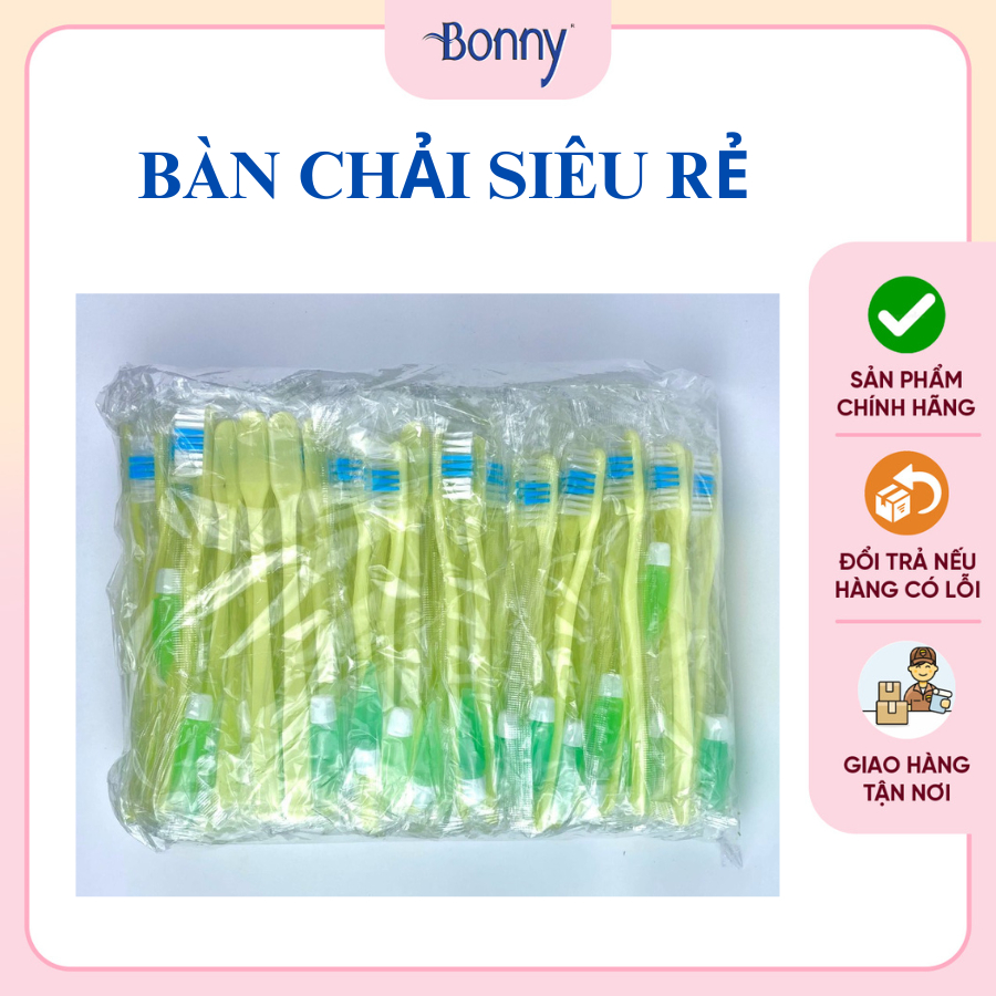 Bàn chải khách sạn, nhà nghỉ, bàn chải đánh răng dùng 1 lần, hàng cao cấp ,loại vàng kem xanh giá rẻ, Bịch 100 bộ