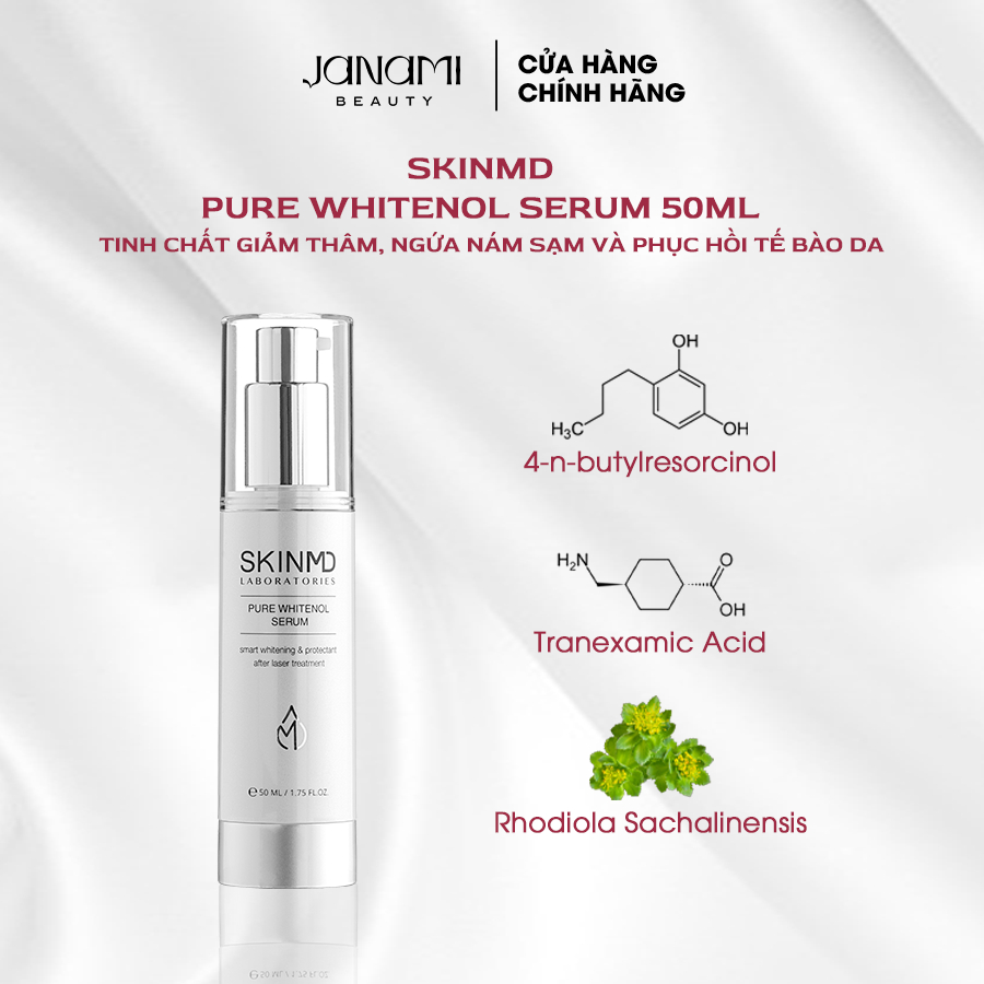 Serum Giảm Nám Và Phục Hồi Tái Tạo Da SkinMD Pure Whitenol Serum 50ml