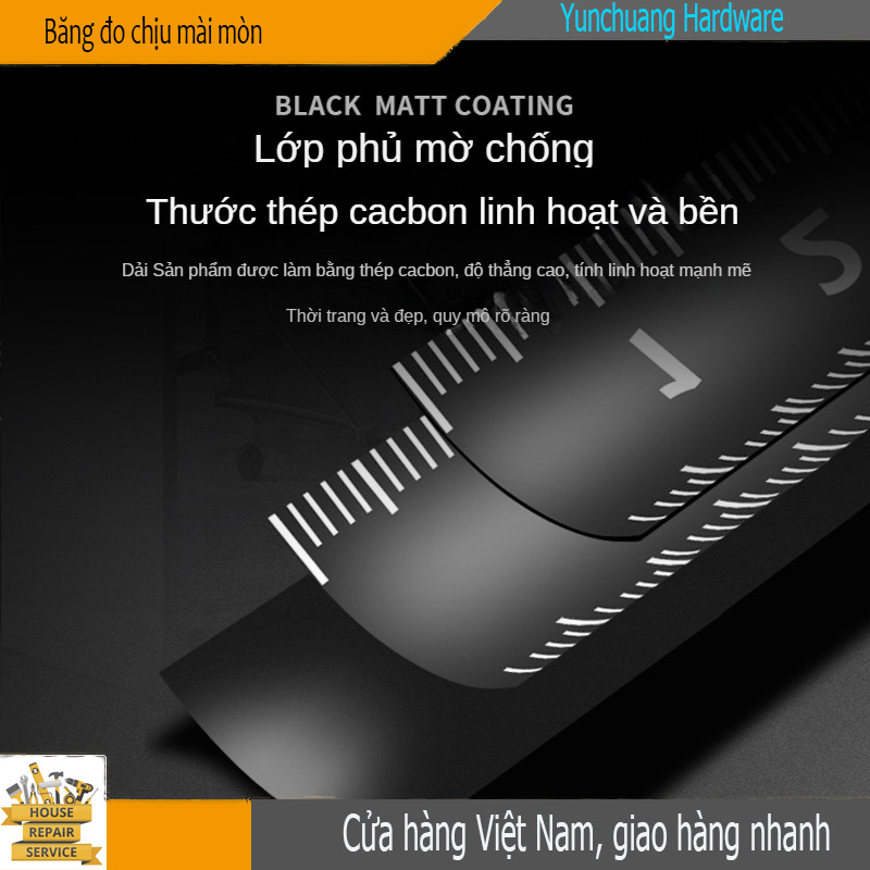 Mới Dongsheng đen vàng thép cuộn đo 3m 5m 7,5m 10m chiều dài dày thêm cứng mặc chống ngã