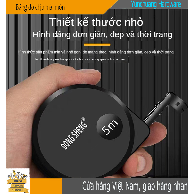 Mới Dongsheng đen vàng thép cuộn đo 3m 5m 7,5m 10m chiều dài dày thêm cứng mặc chống ngã