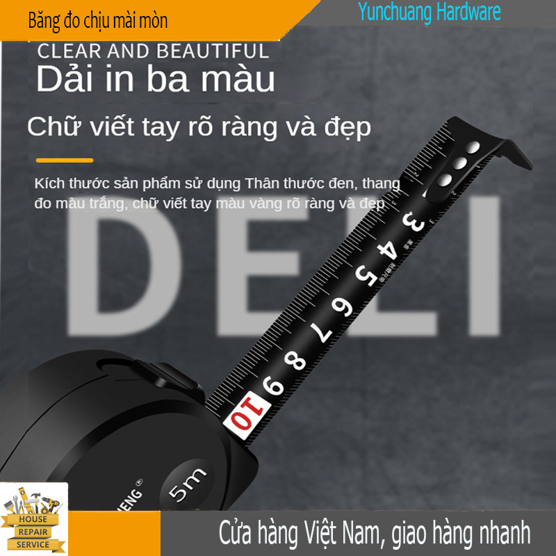 Mới Dongsheng đen vàng thép cuộn đo 3m 5m 7,5m 10m chiều dài dày thêm cứng mặc chống ngã