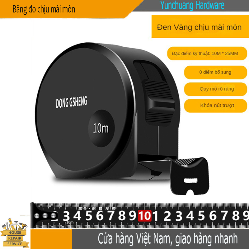 Mới Dongsheng đen vàng thép cuộn đo 3m 5m 7,5m 10m chiều dài dày thêm cứng mặc chống ngã