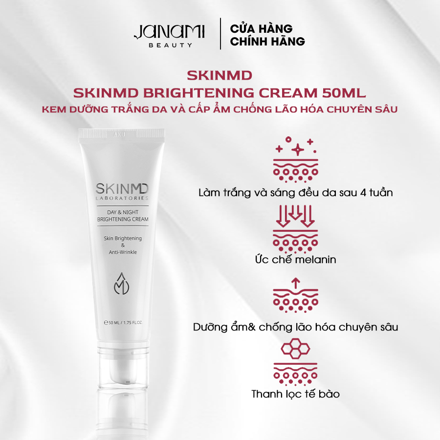 Kem Dưỡng Trắng Da Skinmd Day & Night Brightening Cream 50ml