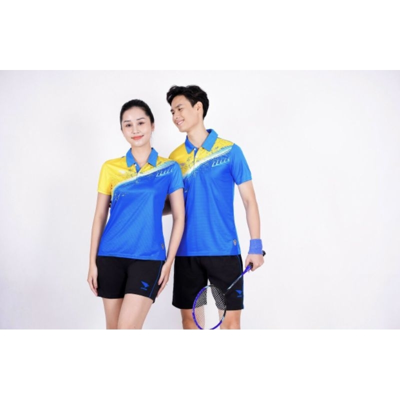 ÁO CẦU LÔNG, BÓNG CHUYỀN HƠI HIWING W6 XANH PHỐI VÀNG