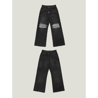 QUẦN JEANS ỐNG RỘNG HBS RIPPED WIDE-FIT JEANS