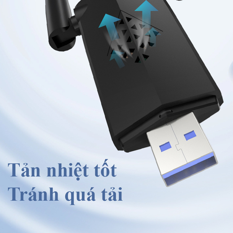 USB Wifi Thu Phát Sóng Wifi Tốc Độ 1300mbps 2 Râu Kép Cho Laptop PC 2.4/5g Bộ Chuyển Đổi USB 3.0 Wifi5 Nhỏ Gọn Tiện Lợi | BigBuy360 - bigbuy360.vn