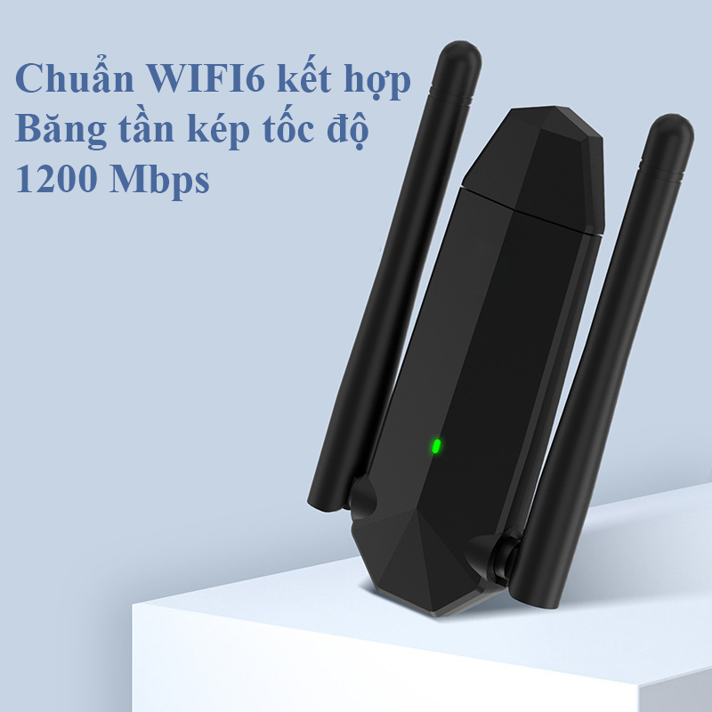 USB Wifi Thu Phát Sóng Wifi Tốc Độ 1300mbps 2 Râu Kép Cho Laptop PC 2.4/5g Bộ Chuyển Đổi USB 3.0 Wifi5 Nhỏ Gọn Tiện Lợi | BigBuy360 - bigbuy360.vn