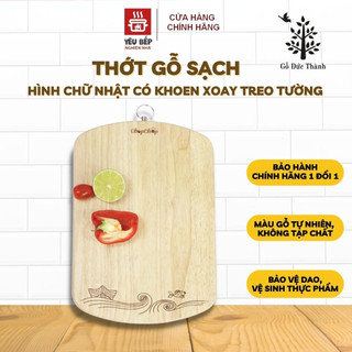 Thớt gỗ chopchop chữ nhật có khoen xoay treo tường gỗ đức thành - 01561