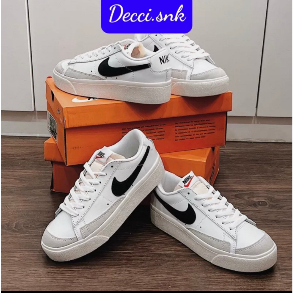 |Ảnh thật-có sẵn| Giày sneaker Nike Blazer Low Platform “White/Black” Độn đế, bản Đế cao 2023 (DJ0292 101)- Full box