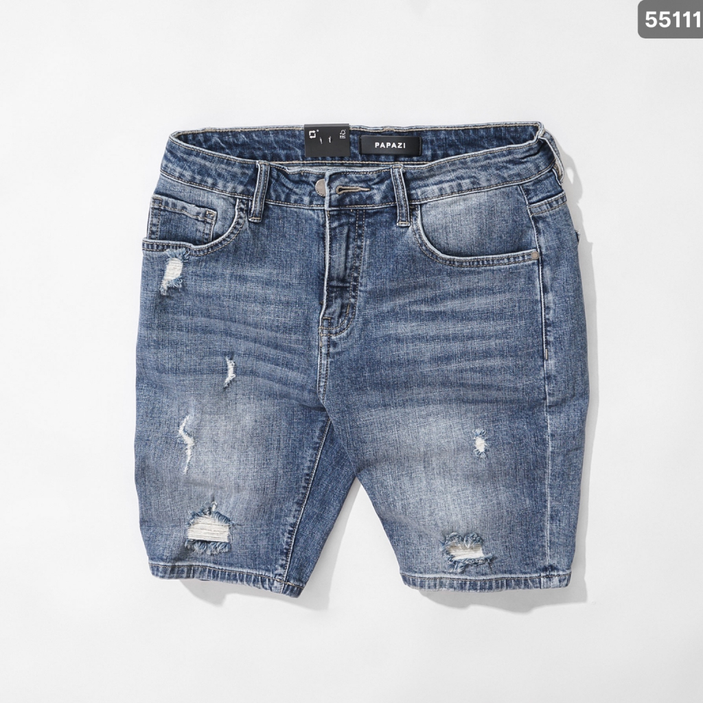 Quần short Mã_55111_2, fom slim, quần bò ngắn vải Jean form slim vừa, dễ phối đồ, phong cách cá tính - PAPAZI