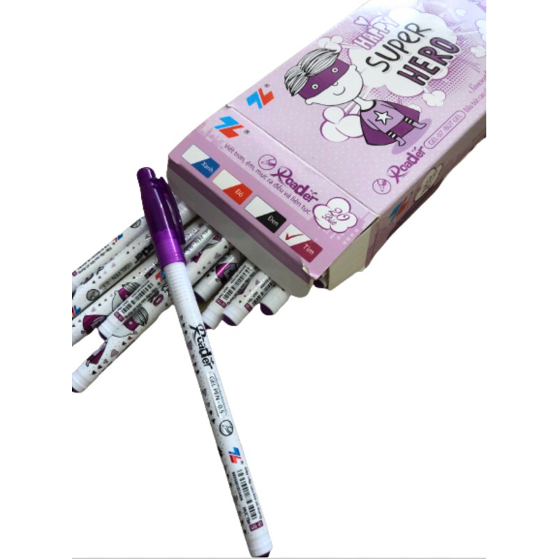 Bút gel Thiên Long GEL-07 chính hãng - Mực đen, tím