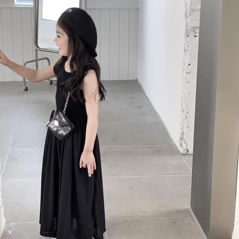 Đầm đen dài đi tiệc bé gái #Annkidbox