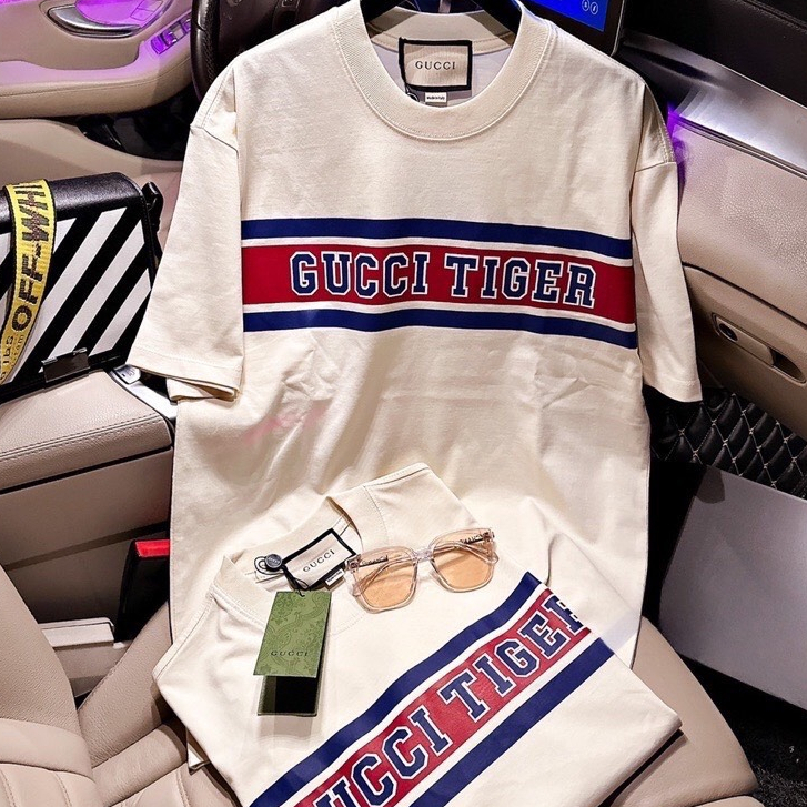 Áo Thun Gucci Tiger , Áo Phông Form Rộng Tay Lỡ Gc Chất Cotton Cao Cấp Nam Nữ Unisex