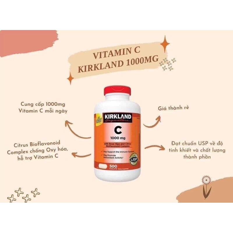VITAMIN C 1000mg KORKLAND-MỸ-DẠNG VIÊN UỐNG