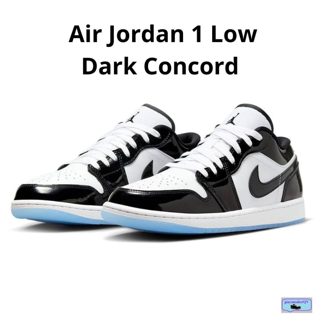 Giày Air Jordan 1 Low Dark Concord, giày thể thao Jordan 1 thấp cổ đen bóng dành cho nam nữ, full box, free ship