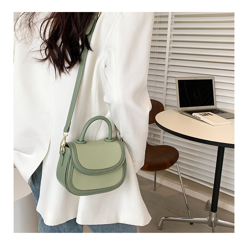 Túi Đeo Chéo Xách Tay Nữ Thiết Kế Da PU Trơn Nhỏ Gọn Phong Cách Retro Thời Trang Màu Xanh Be Vàng Đen Trắng Tiên Lợi