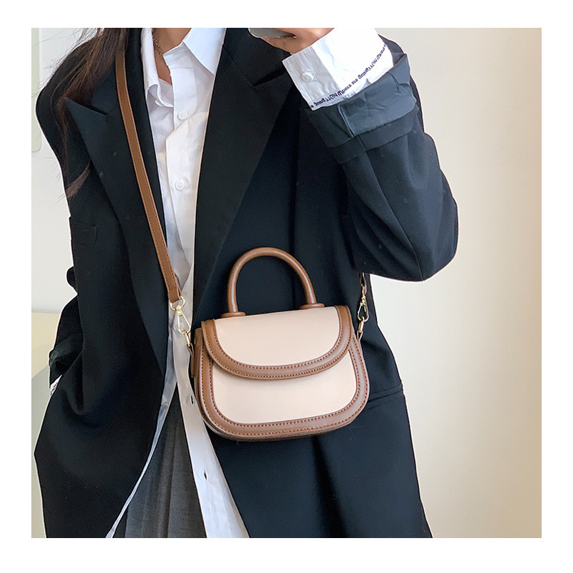 Túi Đeo Chéo Xách Tay Nữ Thiết Kế Da PU Trơn Nhỏ Gọn Phong Cách Retro Thời Trang Màu Xanh Be Vàng Đen Trắng Tiên Lợi