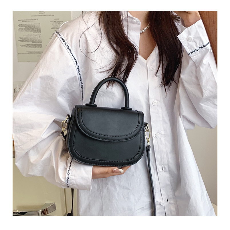 Túi Đeo Chéo Xách Tay Nữ Thiết Kế Da PU Trơn Nhỏ Gọn Phong Cách Retro Thời Trang Màu Xanh Be Vàng Đen Trắng Tiên Lợi