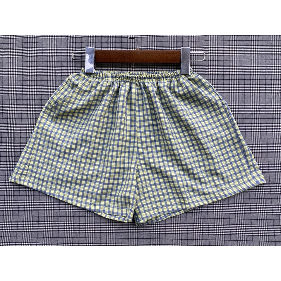Quần Caro Short Nữ Ống Rộng