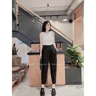 Quần baggy cạp chun chất trượt thái