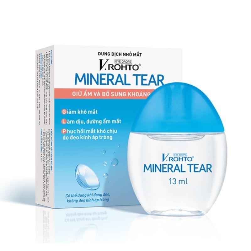 Dung dịch nhỏ mắt V.Rohto MINERAL TEAR dưỡng ẩm, làm dịu mắt, chăm sóc mắt, giúp mắt khoẻ đẹp, rạng ngời