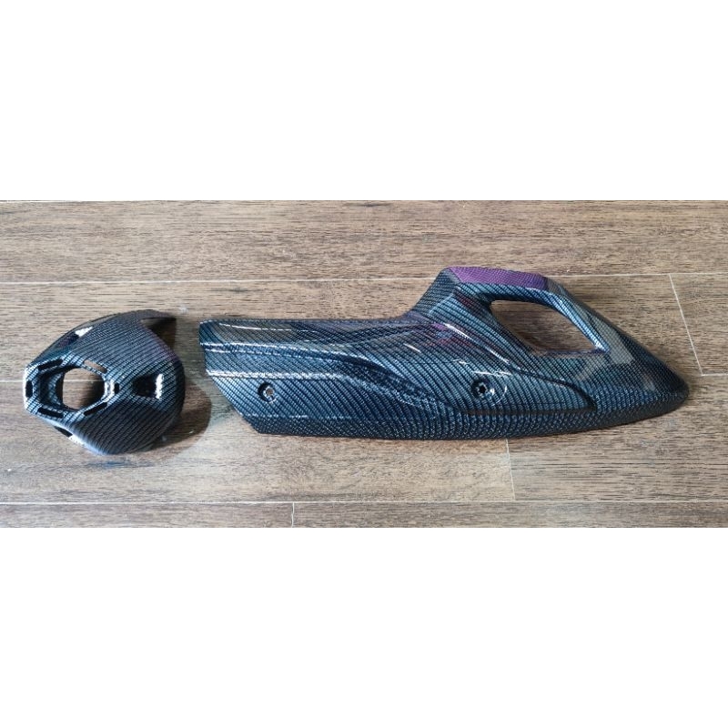 Ốp Bô Sh + Chụp Đuôi Vân Cacbon Xe Sh 2017 - 2022 Kiểu Vân Filber Mới