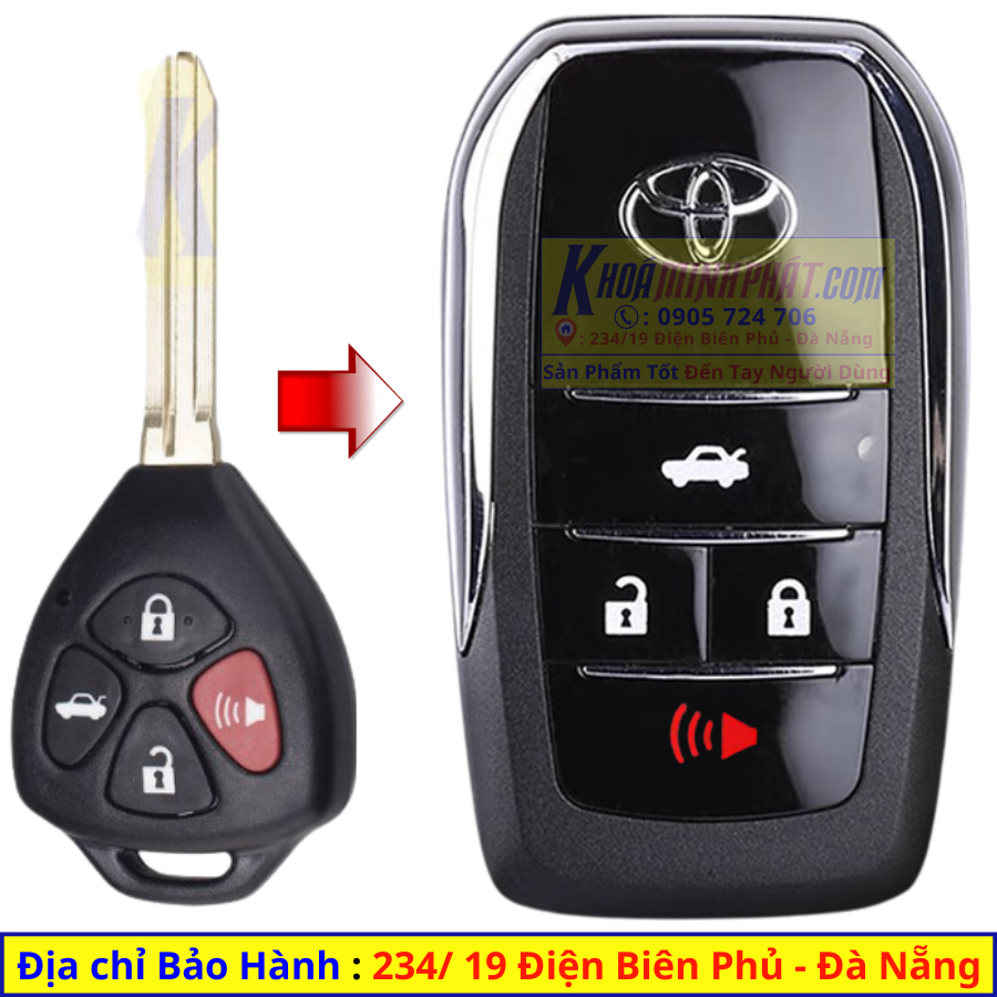 Vỏ Chìa khoá Độ gập xe Toyota Camry V702.4
