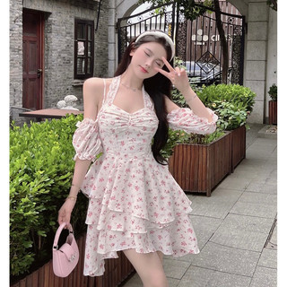 VIDEO ẢNH THẬT🖤 Đầm tiểu thư hoa nhí bồng bềnh dễ thương công chúa vintage nhẹ nhàng|Đầm xoè ulzzang ngọt ngào đáng yêu