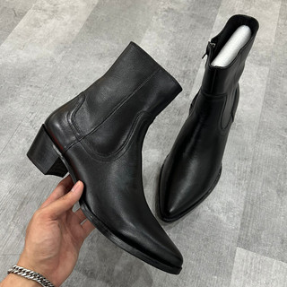 [DORIS] Giày Zip Lukas Boot mũi nhọn da bò đế phíp gỗ