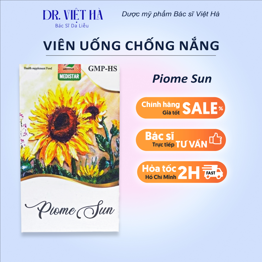 VIÊN UỐNG CHỐNG NẮNG PIOME SUN| BS HÀ DA LIỄU KHUYÊN DÙNG
