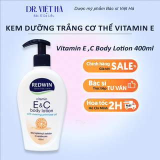 Kem Dưỡng Trắng Cơ Thể giúp da đều màu, cấp ẩm làm da luôn mịn màng Redwin Vitamin E & C Body Lotion 400ml