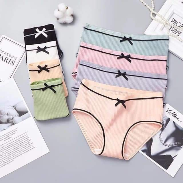Bộ 10 Quần Lót Gân Tăm Có Nơ Đủ Size M, L, XL
