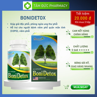 BONIDETOX (Hộp 30 viên) - Viên uống giải độc phổi Botania [Boni detox, cai thuốc lá, bổ phổi]