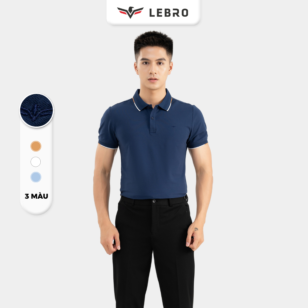 Áo polo nam, áo thun nam trơn, áo phông cổ viền dáng slimfit, cotton CVC cao cấp, trẻ trung, thể thao LEBRO TPL23-01