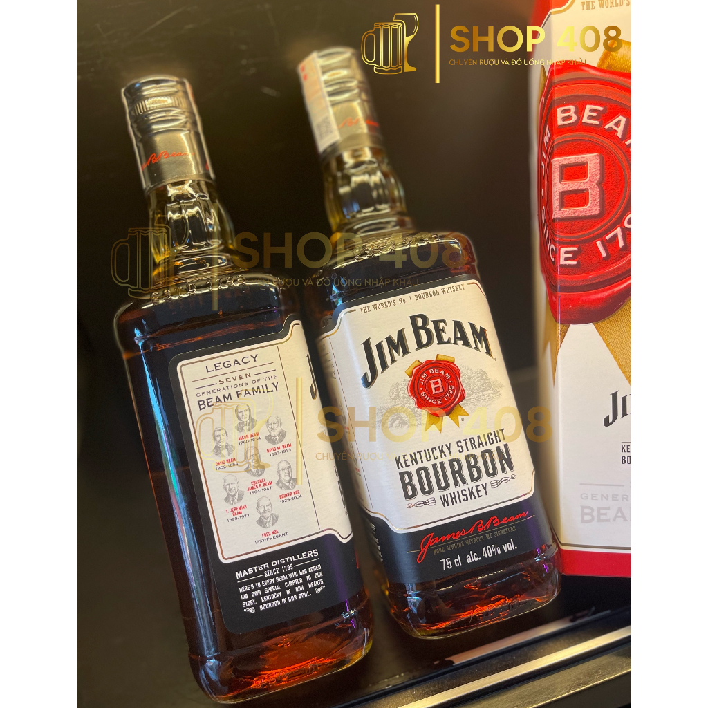 Rượu Jim Beam White Kentucky Straight Bourbon Whiskey 750ml - hàng công ty