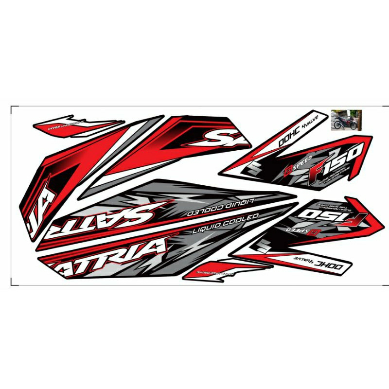 Tem rời dán xe satria đỏ đen