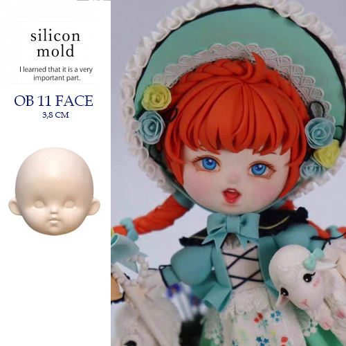 3.8 cm round face Khuôn silicone trong dẻo nặn đất sét tượng chibi fondant