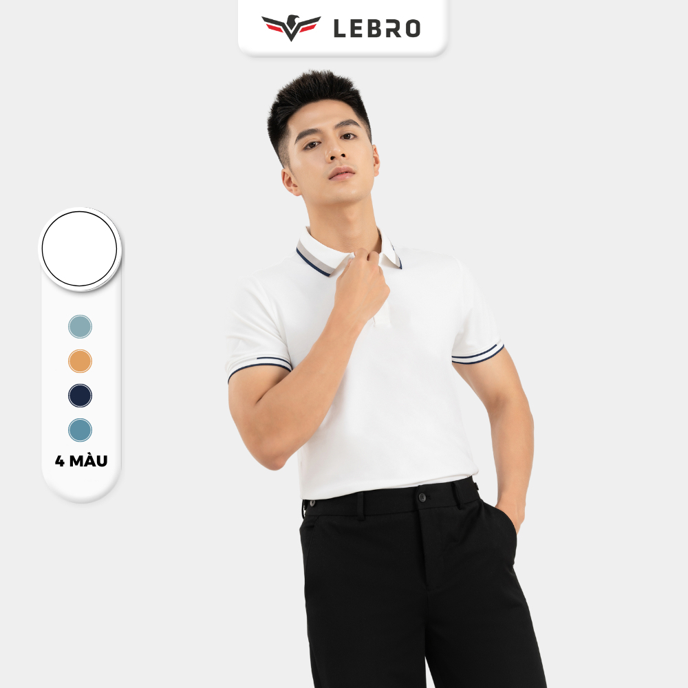 Áo polo nam, áo thun nam có cổ dáng thể thao, phong cách trẻ trung, chất cotton CVC cao cấp LEBRO TPL23-02A