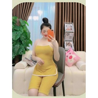 Đồ bộ ngủ 2 dây quần lửng mặc nhà