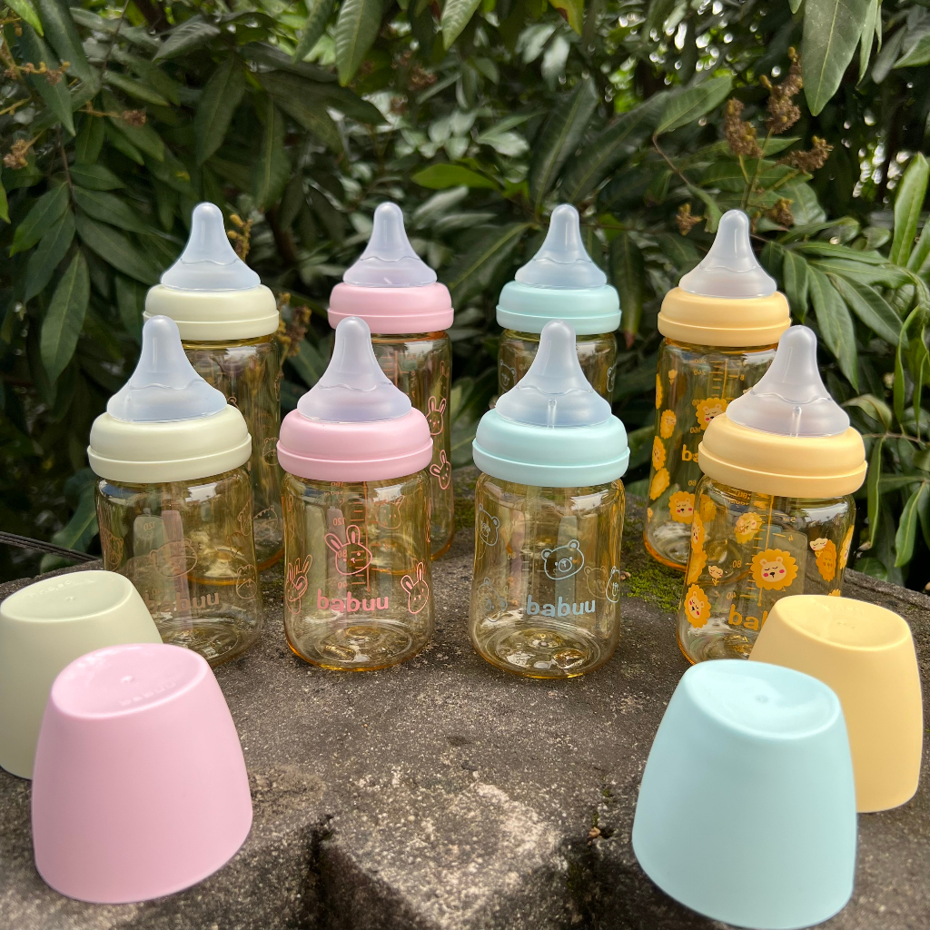 Bình Sữa Babuu Cổ Rộng PPSU Hoạ Tiết Mới 160ml/260ml