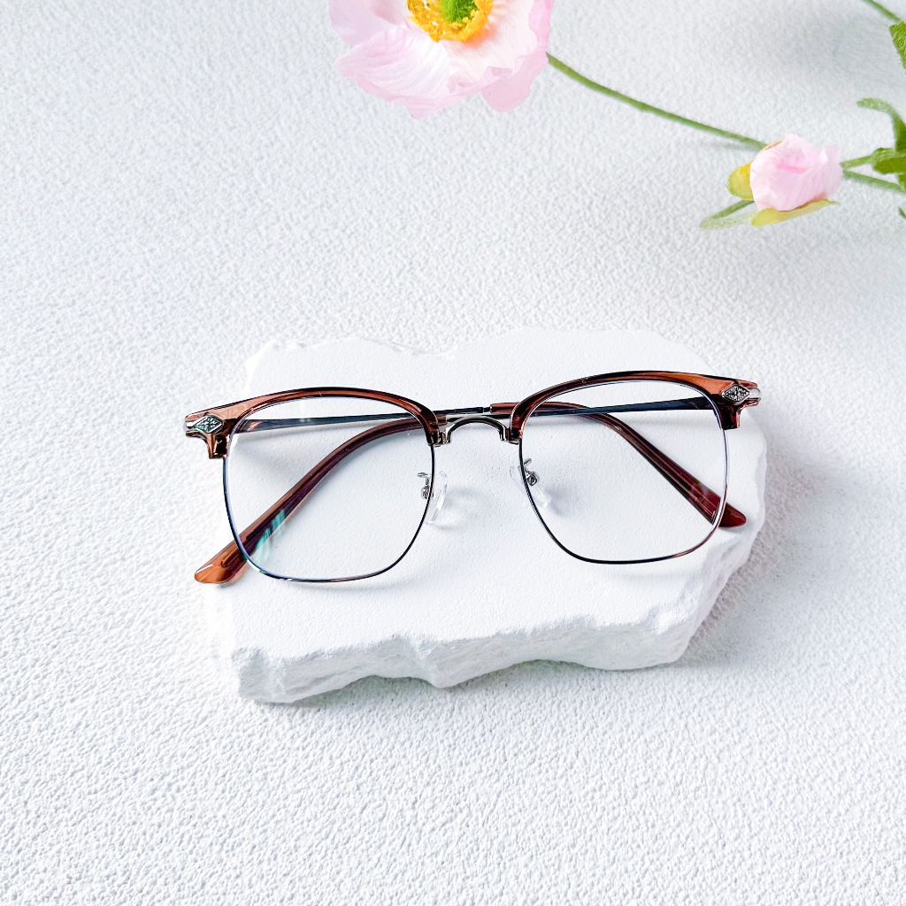 Gọng kính nam nữ kim loại vuông cao cấp nhiều màu sắc 2173