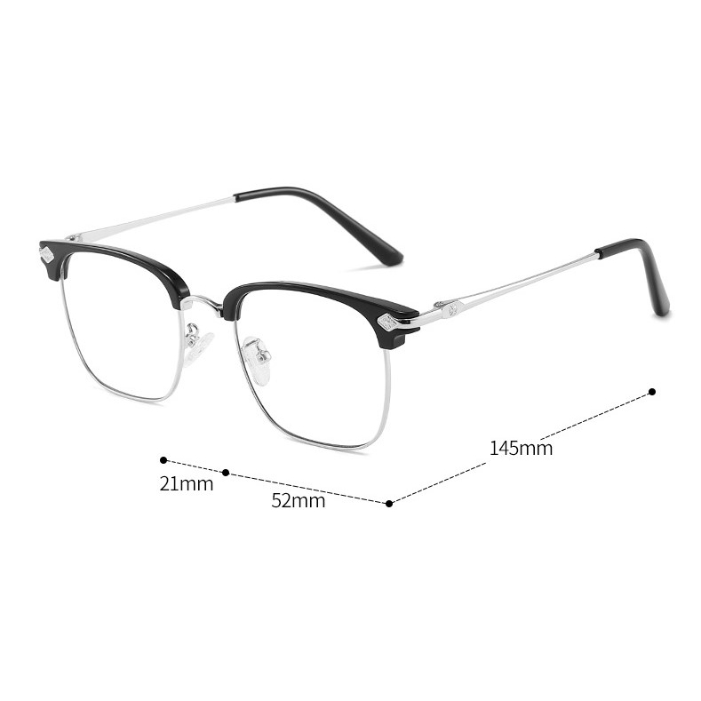 Gọng kính nam nữ kim loại vuông cao cấp nhiều màu sắc 2173