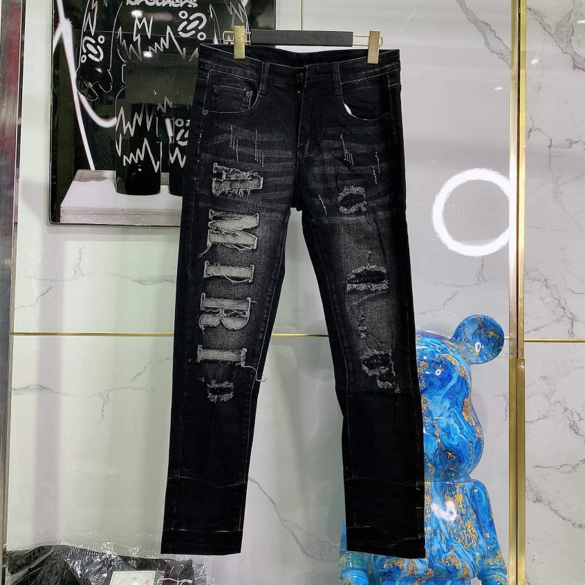 Quần jean nam mẫu mới thêu chữ cao cấp sang trọng thanh lịch chuẩn form thời trang phong cách
